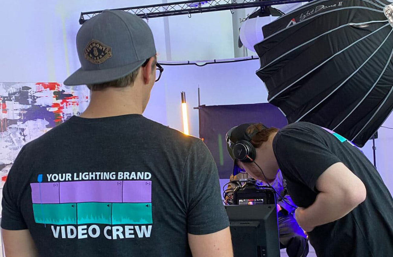 YLB's visualization team filming Acuity's racing-themed Connect Sales conference video.