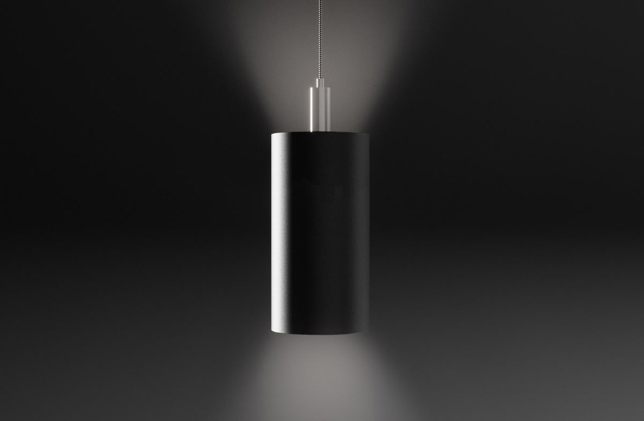 Close-up rendered view of a Camman Infinilite linear lighting product against a black backdrop