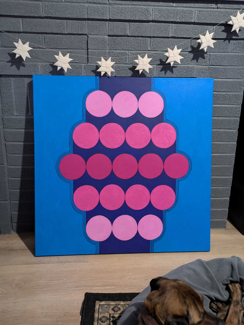 A geometric painting Lily has created